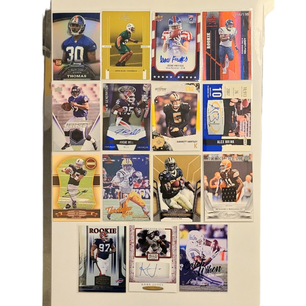 NFL Football Card Lot of 15 Autographed Serial Numbered or Jersey Relics